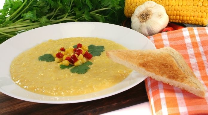 อาหารซุปข้าวโพดผสมเก๋ากี้